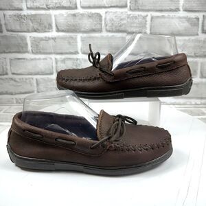 Minnetonka Moosehide Classic 892 Moccasins Brown Leather Slip On Women's 7.5